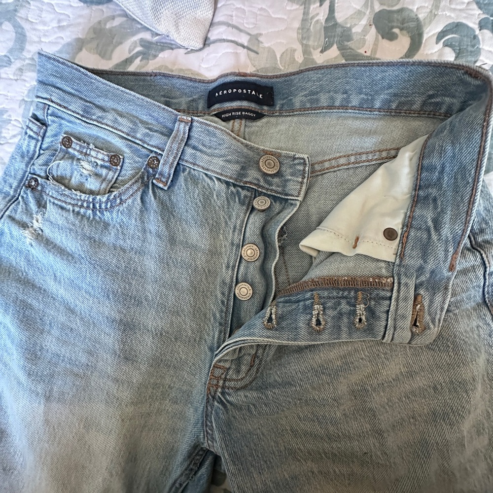 Aeropostale Women's High Rise Gray Jeans